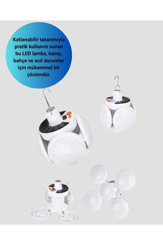Northcity Katlanabilir Solar Led Lamba - Taşınabilir, Ip65 Su Geçirmez, 45 Led, 2400mah