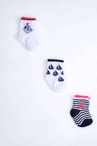Cocole Socks Erkek Çocuk Soket Çorabı 3 Lü Set Pamuklu Yelkenli & Çapa Desenli Çok Renkli Cocole Socks Erkek Çocuk Soket Çorabı 3 Lü Set Pamuklu Yelkenli & Çapa Desenli Çok Renkli