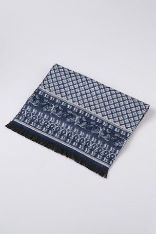 İnce Dokulu Desenli Viskon Şal Kaşkol Atkı Lacivert