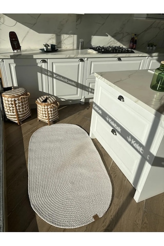 Lüle Halı Çift Taraflı Hasırlı Petek Jüt Örgü Kilim Halı Mod-910