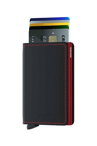 Secrid Slimwallet Matte Black& Red Çok Renkli