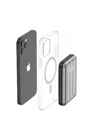 5000 Mah Magsafe Powerbank 15w Kablosuz Hızlı Şarj Led Göstergeli, Usb Çıkışlı Ve Type-c Girişli Mavi