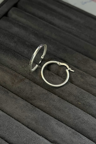 Gümüş İç Çap 2 Cm Ajda Model Halka Küpe Gümüş