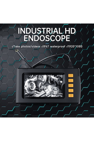 Geeksen Hd 1080p Endoskop Kamera 4.3'' Lcd 8 Led Ip67 Su Geçirmez 5m Sert Kablo