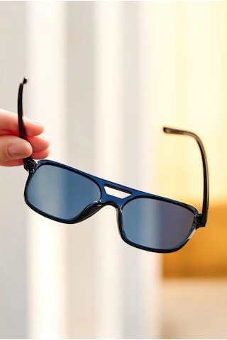 Renkli Cam Uv400 Filtre Korumalı Unisex Güneş Gözlüğü Siyah