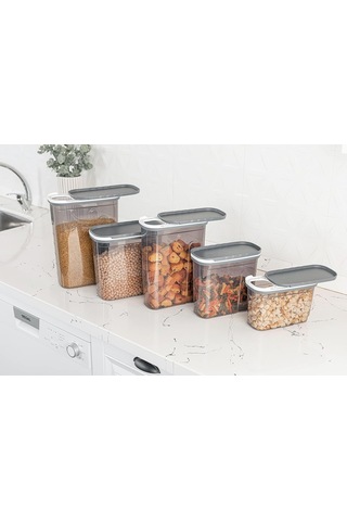 Foly Life Hava Geçirmez Yemek Hazırlama Saklama Kutusu 1250 Ml Kilitli Kapaklı Yeniden Kullanılabilir Plastik Gıda Çok Renkli