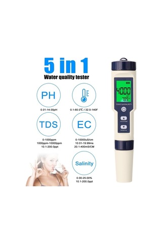 Sandwich Profesyonel Çok Parametreli Test Ölçer Ph/ec/tds/tuzluluk/termometre Dijital Cihazı Su Kalitesi Test Cihazı