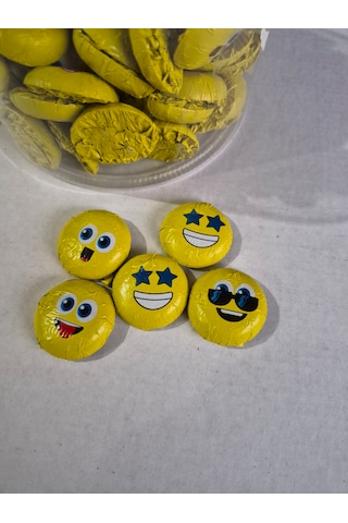 Smile Emoji Sütlü Kokolin Çikolata 4.5 Gr 100 Adet