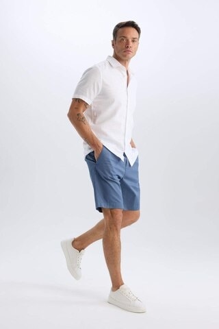 Defacto %100 Pamuk Regular Fit Gabardin Bermuda Şort C7684ax25spın257 İndigo
