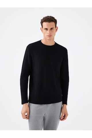 Loft Regular Fit Siyah Erkek Uzun Kollu T-shirt Lf2040679 Siyah