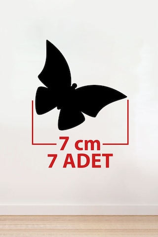 Ahşap Dekoratif Kelebek 7 Adet Duvar Süsü Kelebekler - Ev Süsleri