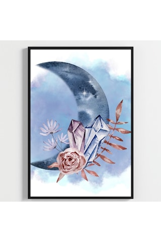 Besay Kozmik Rüya Meditasyon Ve Yoga Odası Dekorasyonu Çiçekli Kristal Ve Kadın Figürlü Poster 3'lü Set A2 Çerçevesiz