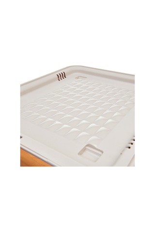 Motek MT05B Freebox 33 Litre Bambu Desen Tekerlekli 3*33 Lt 3'lü Beyaz - Şeffaf