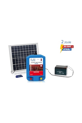 Puhu Ecos Eko Güneş Enerjili Elektrikli Çit Cihazı 2 Joule 20w Panel + 12v/14ah Jel Akü