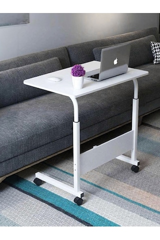 Yükseklik Ayarlı Laptop Sehpası Ve Çalışma Masası - Beyaz