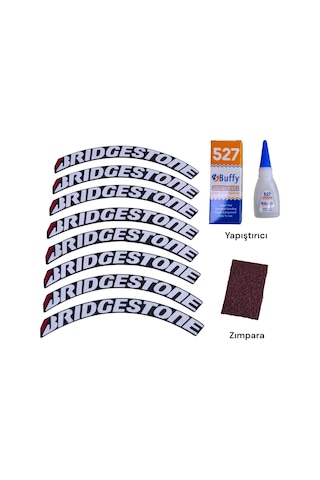 Lastik Yanak Yazısı Brıdgestone Beyaz 3d + Yapışkan - Lnsmoto