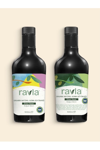 Ravla Organik Zeytinyağı Bebek Çocuk Yüksek Polifenol 500 ML + Organik Erken Hasat Zeytinyağı İçimlik 500 ML