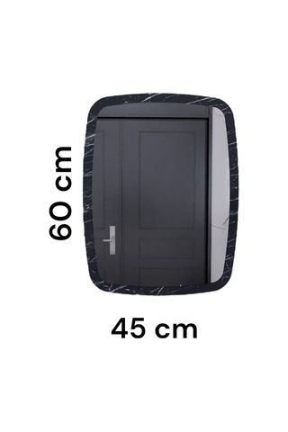 Usta Mekan Ceviz Dekoratif Yuvarlak Kenar Büyük Antre Hol Koridor Duvar Salon Wc Ofis Aynası 60 Cm