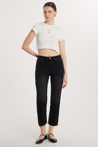 Tudors Kadın Regular Fit Cepli Geniş Paça Füme Jean Kot Pantolon-33899 Füme