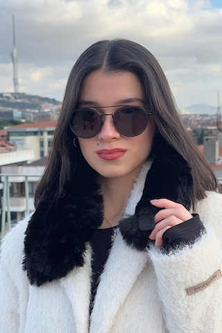 Mollycrush Kadın Siyah Peluş Kürk Boyunluk Mıknatıslı Premium Kışlık Boyunluk Siyah