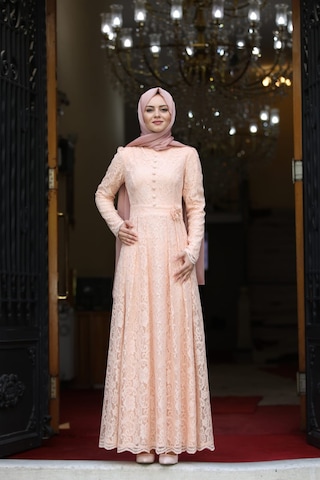İbrahim Burak Etiler Collection Ahunisa Henna Abiye Somon 5646
