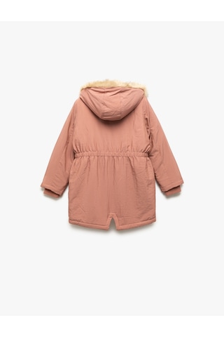 Koton Peluş Detaylı Uzun Kollu Cepli Kapşonlu Mont Pembe 6wkg00012aw Gül