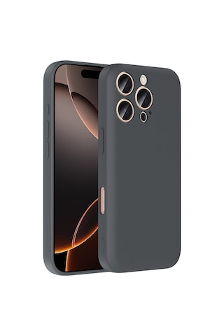 Apple Uyumlu iPhone 16 Pro Max Kılıf Kamera Korumalı Kartlık Hazneli Zore Vitra Kapak Gri