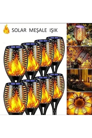 Hpytech Solar Bahçe Meşalesi - Alev Efektli Dış Mekan Solar La... Siyah