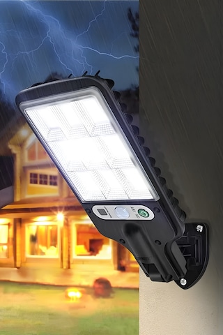 Mobee Solar Güneş Enerjili Led Bahçe Aydınlatması 120 Ledli 3 Modlu Hareket Sensörlü Su Geçirmez Lambası