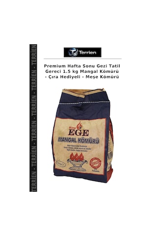 Premium Hafta Sonu Gezi Tatil Gereci 1.5 Kg Mangal Kömürü - Çıra Hediyeli - Meşe Kömürü Diğer