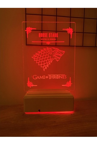 Game Of Thrones House Stark 16 Renk Gece Lambası