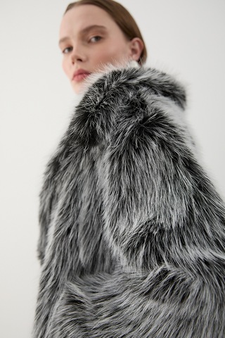 Gri Kırçıllı Britney Kürk - 8900 Gri