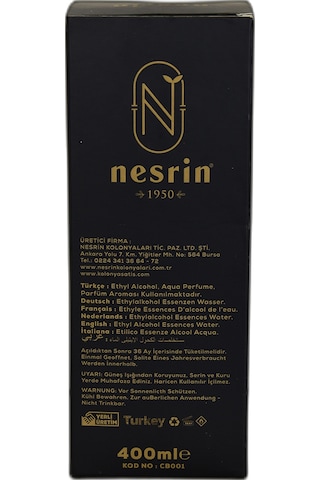 Nesrin 80 Derece Özel Seri Kutulu Pet Şişe Cennet Bahçesi Kolonyası 400 ML