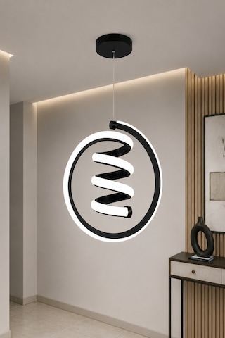 Venor Led Sarkıt Avize Beyaz Işık Siyah