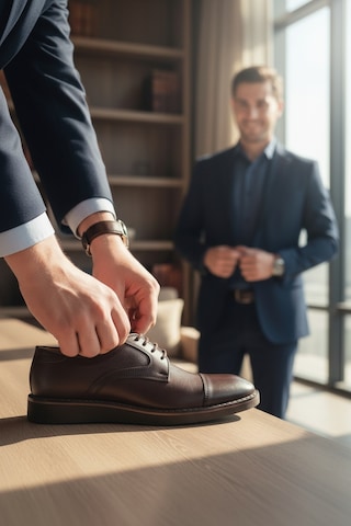 Enoch Erkek Hakiki Deri Klasik Ayakkabı Mikro Delikli Yan Panelli Ve Cap Toe Detaylı Comfort Tabanlı Bağcıklı Model Kahverengi
