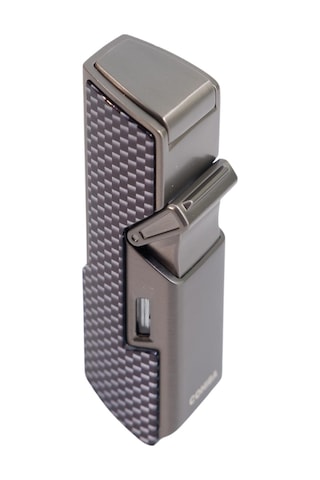 Cohiba Tek Torch Pürmüz Delici İğneli Karbon Desenli Metal Puro Çakmağı - Tr9595