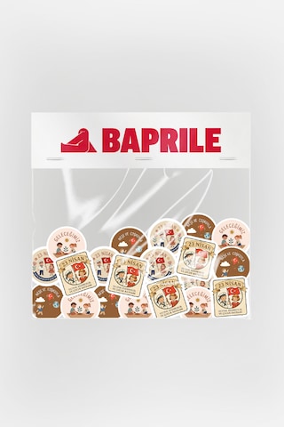 23 Nisan Ulusal Egemenlik Ve Çocuk Bayramı Sticker Paketi 20 Parça Kaliteli Su Geçirmez Etiket Seti Çok Renkli