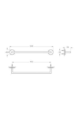 VitrA Origin A44886 Havluluk 45 Cm Krom