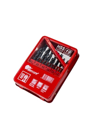 Mercure Hssst19 Metal Kutulu Hss Matkap Ucu Seti 1-10mm 19 Parça