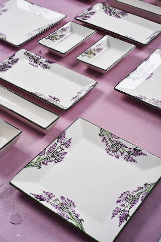 Piatti Naturali 16 Parça 6 Kişilik Lavanta Kahvaltı Takımı Handmade Sunum Set Lila