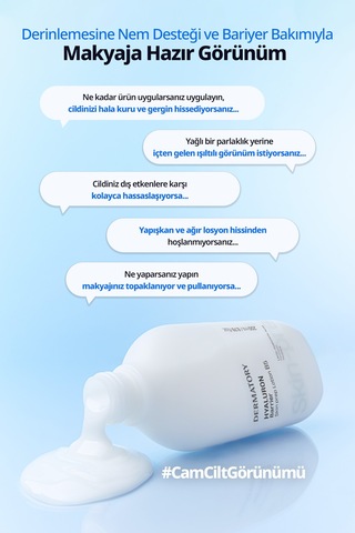 Nem Veren Makyaj Öncesi Parlak Bitişli Bakım Losyonu Dermatory Hyaluron Barrier Skin Prep Lotion B5