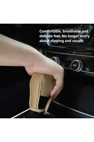 Dancemonkey Pu + Buz İpek Kaymaz Araç Vites Topuzu Kapağı - Siyah Siyah