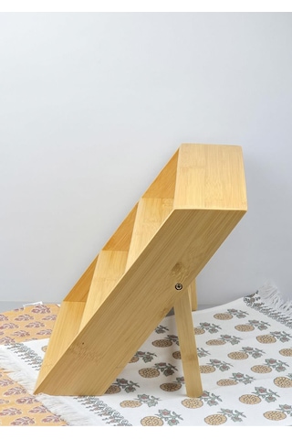 Bambu Kavanoz Standı - Mutfak Baharatlık Tuzluk Rafı - 31 Cm Bambu