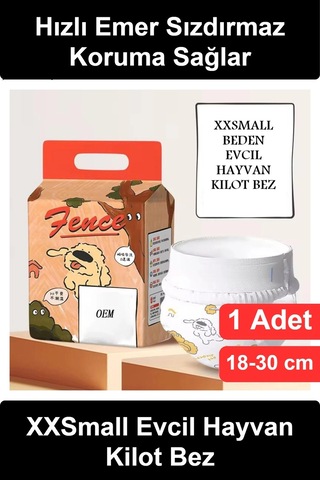 Köpekbezi Xxsmall Beden Evcil Hayvan Kilot Bez Ultra Emici Hızlı Kuruyan Külot Sızdırmaz Cırt Cırtl