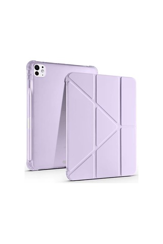 iPad Uyumlu Air 13 2024 Kılıf Kalemlikli Mars Tablet Kılıfı - Lila Diğer