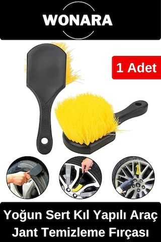 Ergonomik Tutuşlu Motor Bisiklet Uyumlu Güçlü Sert Kıl Yapılı Araç Jant Lastik Temizlik Fırçası