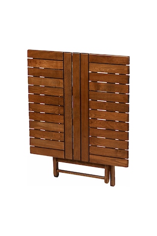 Bahçeme Kaş 80X80 Katlanabilir Ahşap Bahçe Balkon Masası-