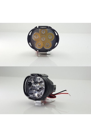 2 Adet Motosiklet Scooter Led Sis Farı Çakar Ve Sabit Mod 6 Ledli Beyaaz
