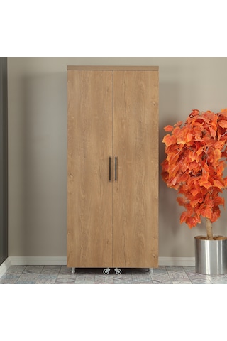 Pasific Home Guzzo Tekerlekli Kiler Çok Amaçlı Erzak Dolabı 80 cm Koyu Meşe
