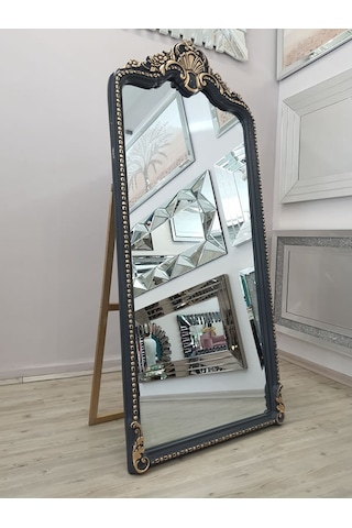 Ayna Denizi Princess Anthracite Gold Model Antrasit Altın Renk Dekoratif Ayaklı Boy Aynası Antrasit - Altın